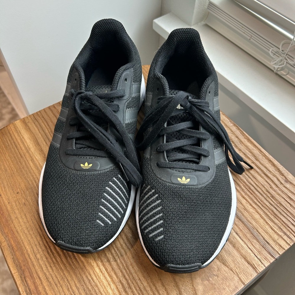Adidas Black Sneakers with White Sole